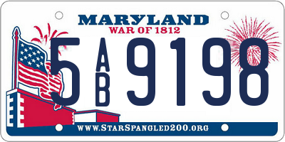 MD license plate 5AB9198