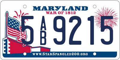 MD license plate 5AB9215