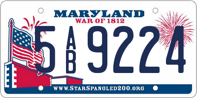 MD license plate 5AB9224