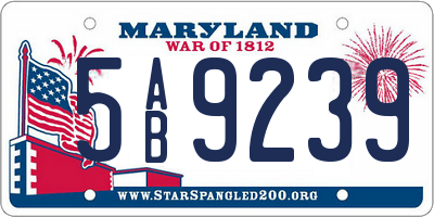 MD license plate 5AB9239
