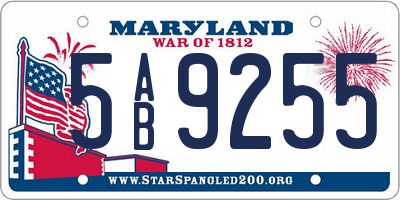 MD license plate 5AB9255