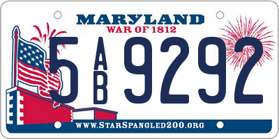 MD license plate 5AB9292