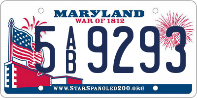 MD license plate 5AB9293