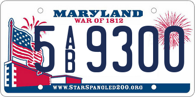 MD license plate 5AB9300