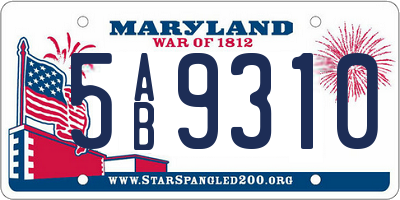 MD license plate 5AB9310