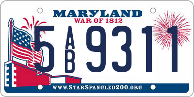 MD license plate 5AB9311