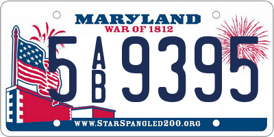 MD license plate 5AB9395