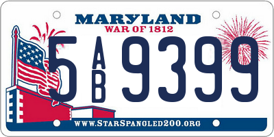 MD license plate 5AB9399