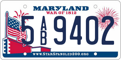 MD license plate 5AB9402