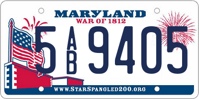 MD license plate 5AB9405