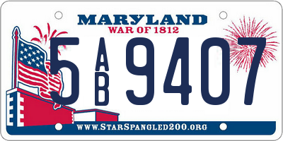 MD license plate 5AB9407