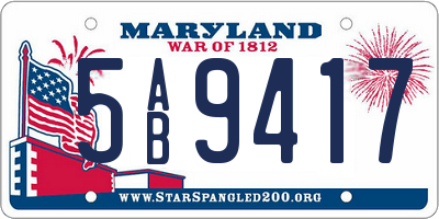 MD license plate 5AB9417