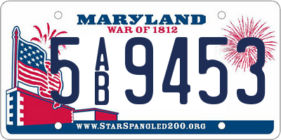 MD license plate 5AB9453
