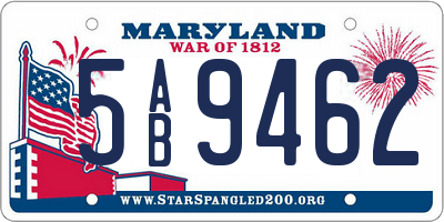 MD license plate 5AB9462