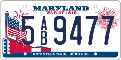 MD license plate 5AB9477