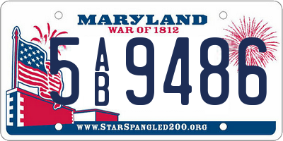MD license plate 5AB9486