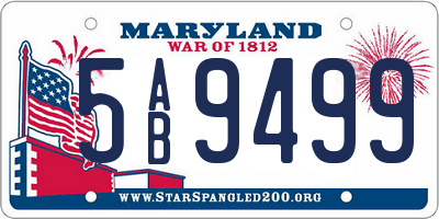 MD license plate 5AB9499