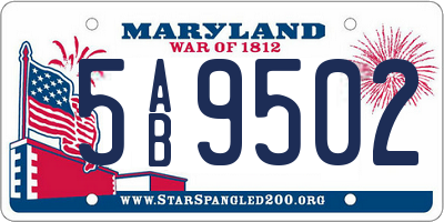 MD license plate 5AB9502