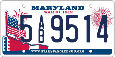 MD license plate 5AB9514
