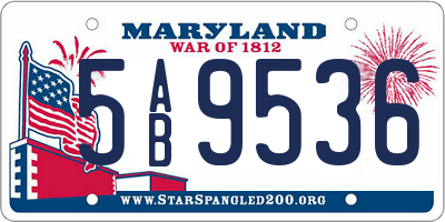 MD license plate 5AB9536