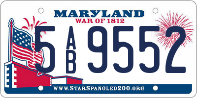 MD license plate 5AB9552