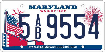 MD license plate 5AB9554