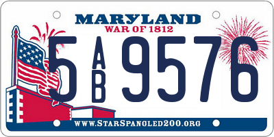 MD license plate 5AB9576