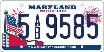 MD license plate 5AB9585