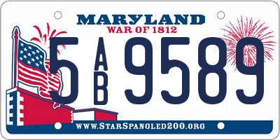 MD license plate 5AB9589