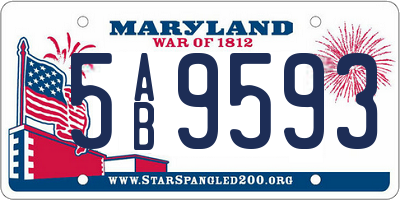 MD license plate 5AB9593