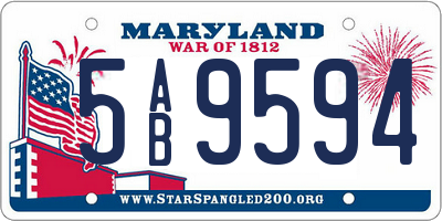 MD license plate 5AB9594