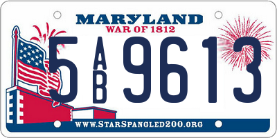 MD license plate 5AB9613