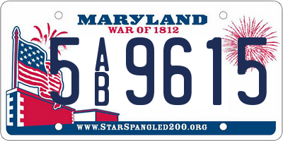 MD license plate 5AB9615