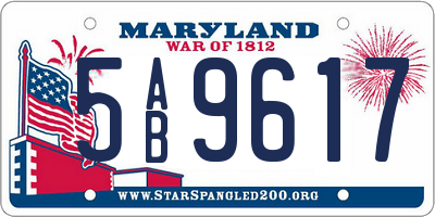 MD license plate 5AB9617