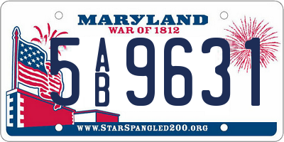 MD license plate 5AB9631