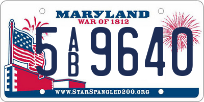 MD license plate 5AB9640