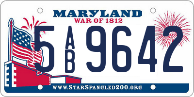 MD license plate 5AB9642