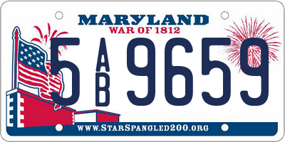 MD license plate 5AB9659
