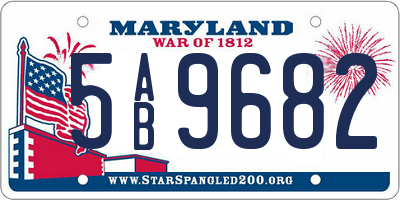 MD license plate 5AB9682