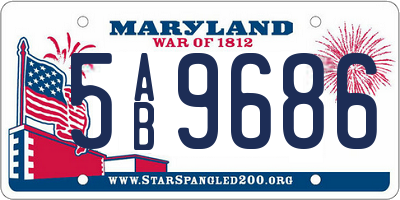 MD license plate 5AB9686