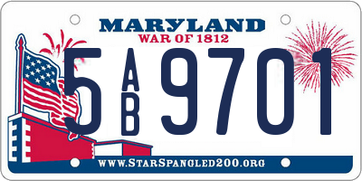 MD license plate 5AB9701