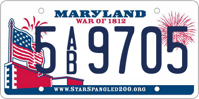 MD license plate 5AB9705