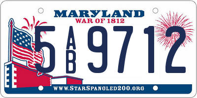 MD license plate 5AB9712