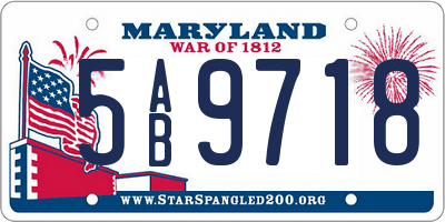 MD license plate 5AB9718