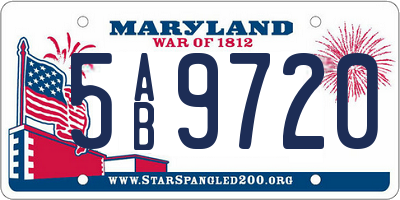 MD license plate 5AB9720