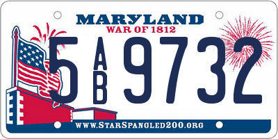 MD license plate 5AB9732