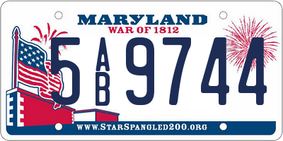 MD license plate 5AB9744