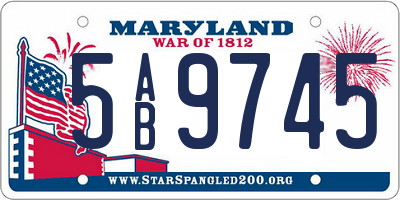 MD license plate 5AB9745