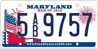 MD license plate 5AB9757