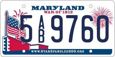 MD license plate 5AB9760